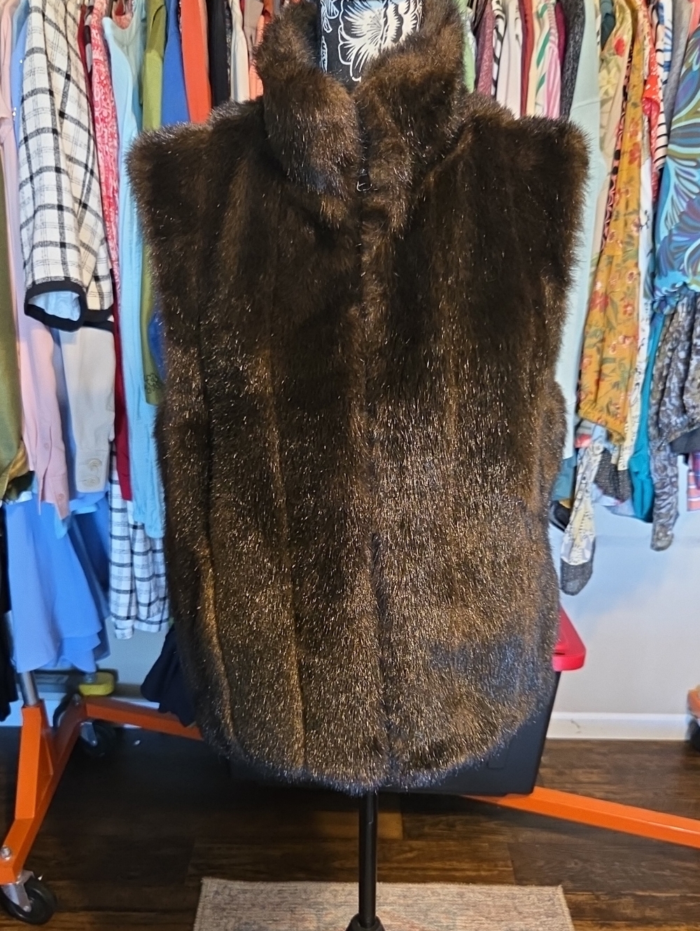 Plush Double Sided Dark Brown Faux Fur Vest